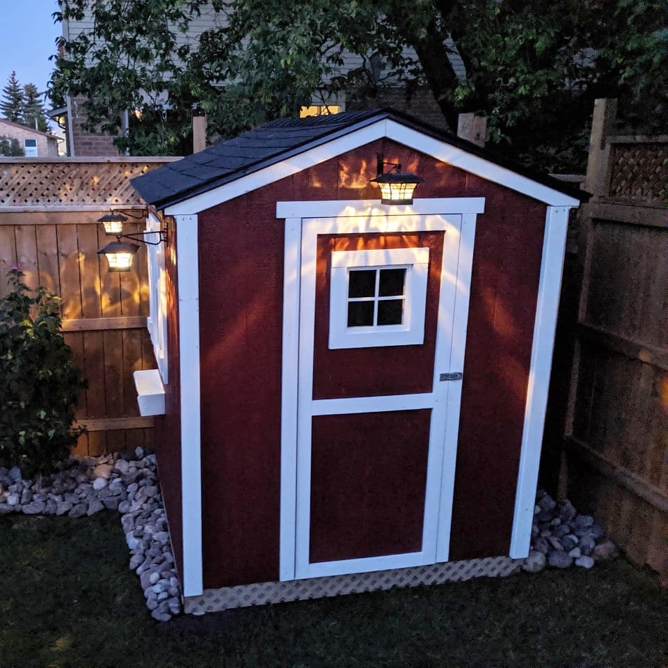 Shed In A Day - Gable Roof Shed with Solar Coach Lights - Turkstra Lumber
